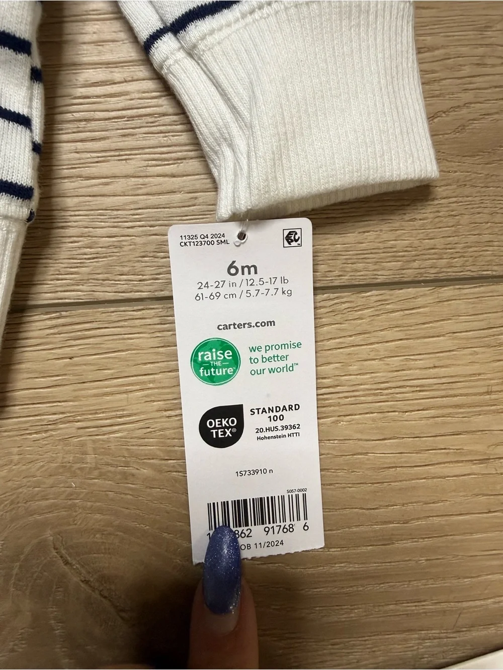 Carter's Navy and White Striped Whale Hooded  jacket with Onsie